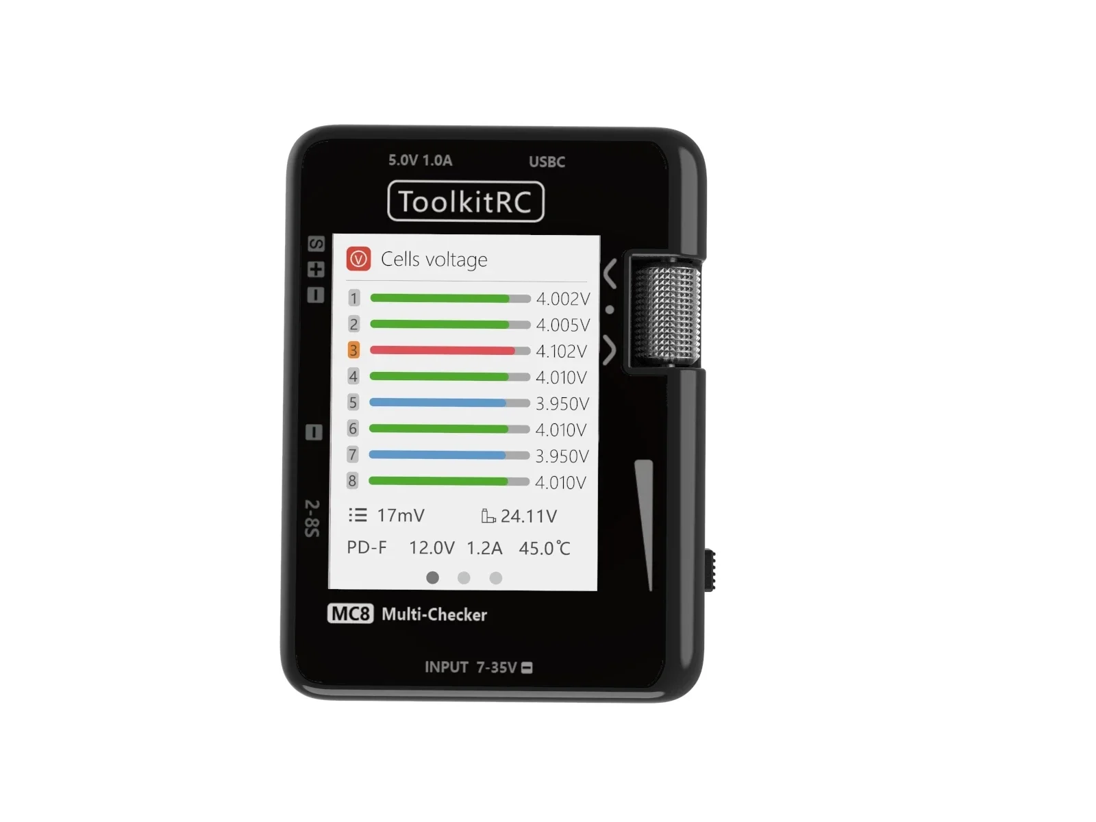 ToolkitRC MC8 Smart Battery Multi-Checker Balancer Receiver Signal Tester Quick Charge Function
ToolkitRC MC8 Smart Battery Multi-Checker Balancer Receiver Signal Tester Quick Charge Function