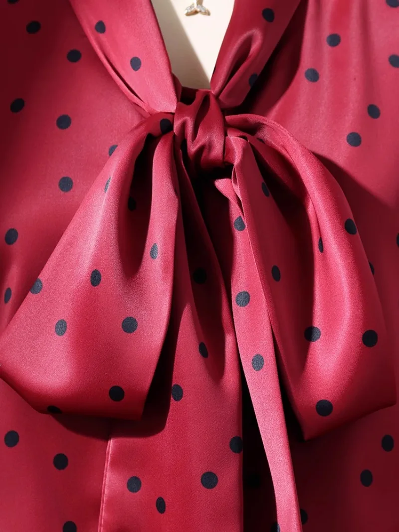 Dot Bow Tie Tops Women Korean Style Design Clothes Long Sleeve Elegant Office Lady Cute Ribbon Sweet Basic Shirts Blouses 2025
Dot Bow Tie Tops Women Korean Style Design Clothes Long Sleeve Elegant Office Lady Cute Ribbon Sweet Basic Shirts Blouses 2025