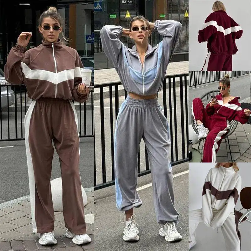 Women's Faion Color Blo Casual Sport Suit Zipper Open Cardigan Long Pants Two Piece Set Autumn Season Long Sve
Women's Faion Color Blo Casual Sport Suit Zipper Open Cardigan Long Pants Two Piece Set Autumn Season Long Sve