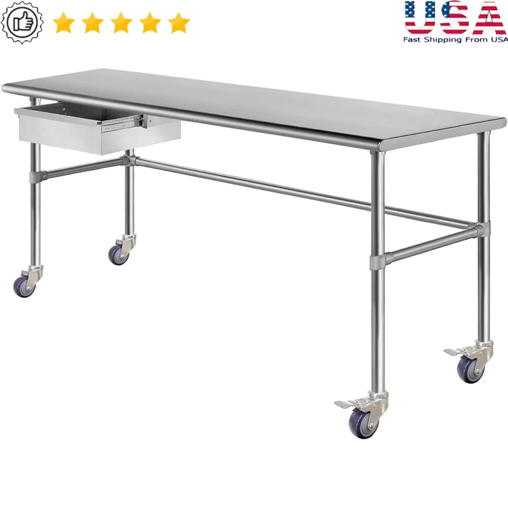 24" x 60" Heavy Duty Stainless Steel Work Table NSF Certified Multi-Purpose Kitchen Utility Bench Garage Prep Table with Wheels
24" x 60" Heavy Duty Stainless Steel Work Table NSF Certified Multi-Purpose Kitchen Utility Bench Garage Prep Table with Wheels
