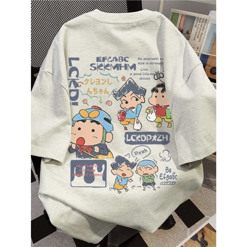 Футболка Crayon Shin Chan с коротким рукавом для мужчин и женщин, летний хлопковый Повседневный стройнящий топ с аниме мультяшным рисунком, Свободный Топ, подарок для пары
Футболка Crayon Shin Chan с коротким рукавом для мужчин и женщин, летний хлопковый Повседневный стройнящий топ с аниме мультяшным рисунком, Свободный Топ, подарок для пары