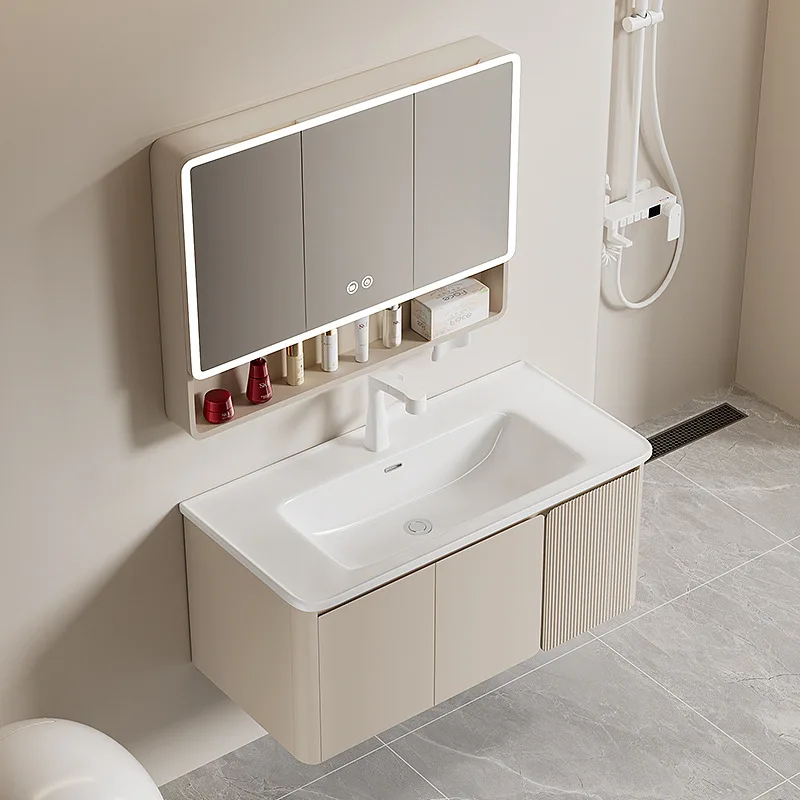 Minimalist Cream Wind Bathroom Cabinet Ceramic Integrated Wash Basin Cabinet Combined Bathroom Washstand Side
Minimalist Cream Wind Bathroom Cabinet Ceramic Integrated Wash Basin Cabinet Combined Bathroom Washstand Side