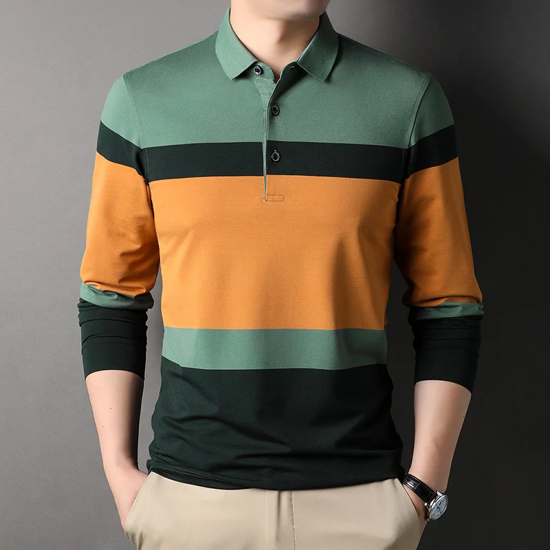 Top Grade New Fashion Mens Designer Brand Polo Shirt Korean Casual Plain Regular Fit Striped Long Sleeve Tops Men Clothes
Top Grade New Fashion Mens Designer Brand Polo Shirt Korean Casual Plain Regular Fit Striped Long Sleeve Tops Men Clothes