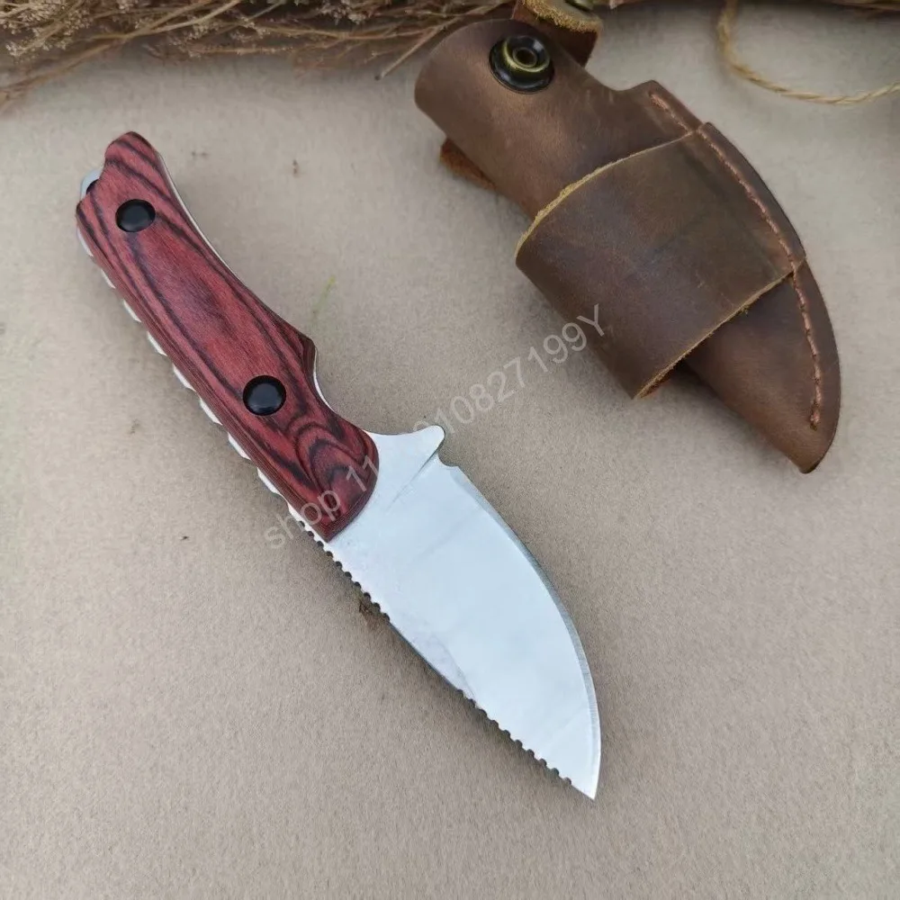 Serrated Spine Design Portable & Non-slip Wood Handle Camping Straight Knife with Leather Sheath Outdoor Portable Cutting Knives
Serrated Spine Design Portable & Non-slip Wood Handle Camping Straight Knife with Leather Sheath Outdoor Portable Cutting Knives