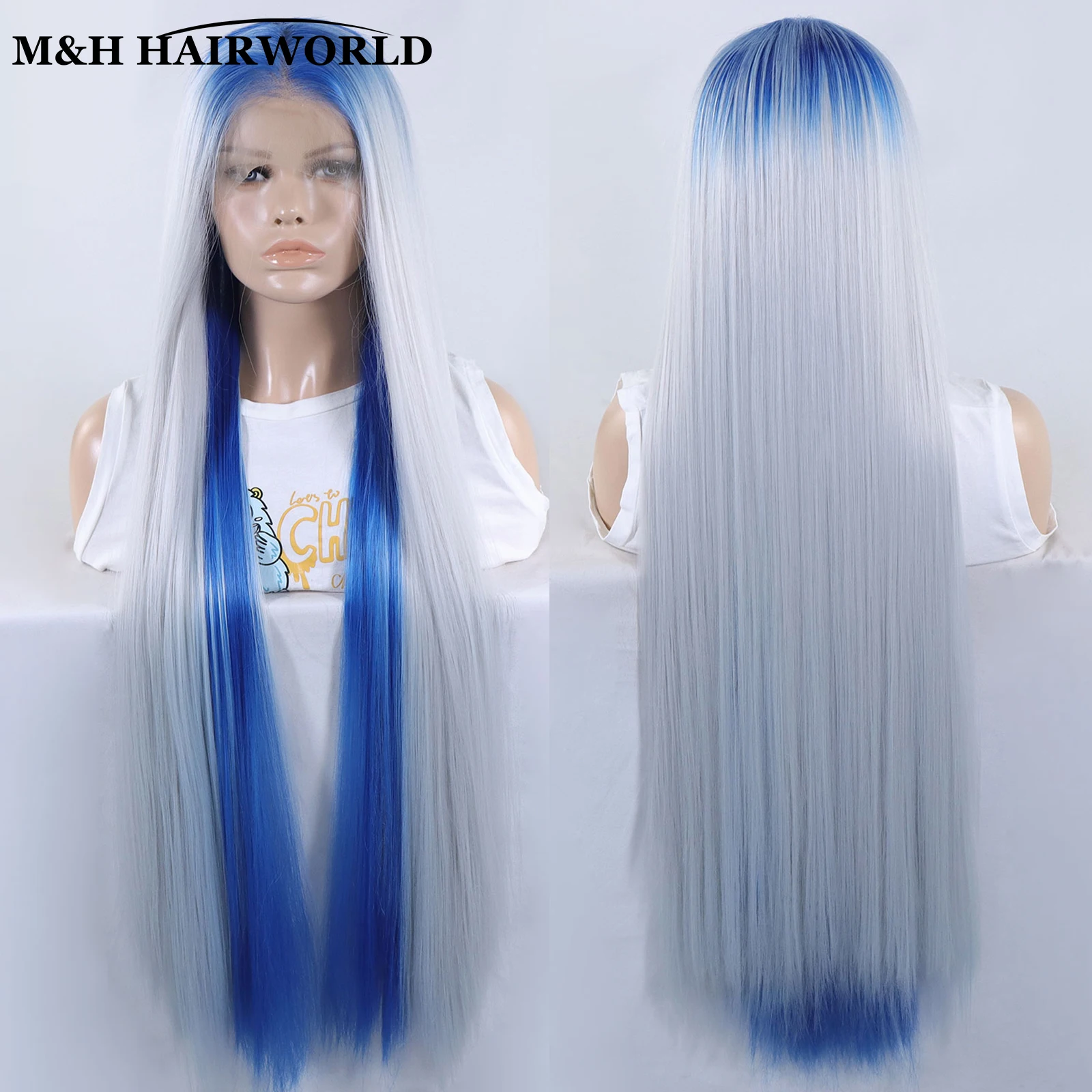 Ombre Grey Blue Highlight Color Wig 13x3 Synthetic Lace Front Wigs for Black Women Cosplay 32Inch Long Straight Lace Frontal Wig
Ombre Grey Blue Highlight Color Wig 13x3 Synthetic Lace Front Wigs for Black Women Cosplay 32Inch Long Straight Lace Frontal Wig