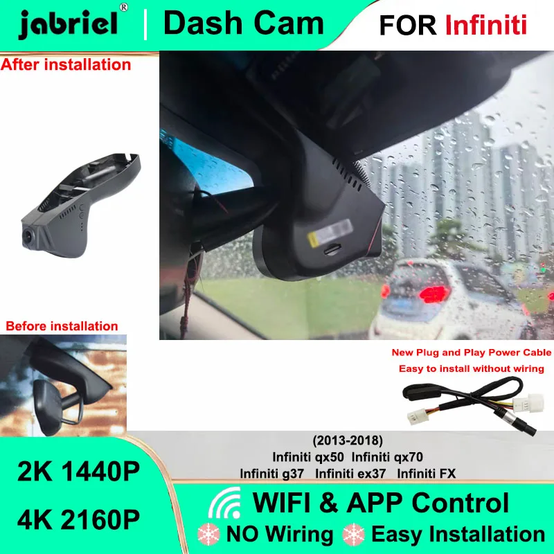 Видеорегистратор Jabriel 4K Wi-Fi Plug and Play для Infiniti QX50 QX70 2013-2018, Android EX37 G37 FX
Видеорегистратор Jabriel 4K Wi-Fi Plug and Play для Infiniti QX50 QX70 2013-2018, Android EX37 G37 FX