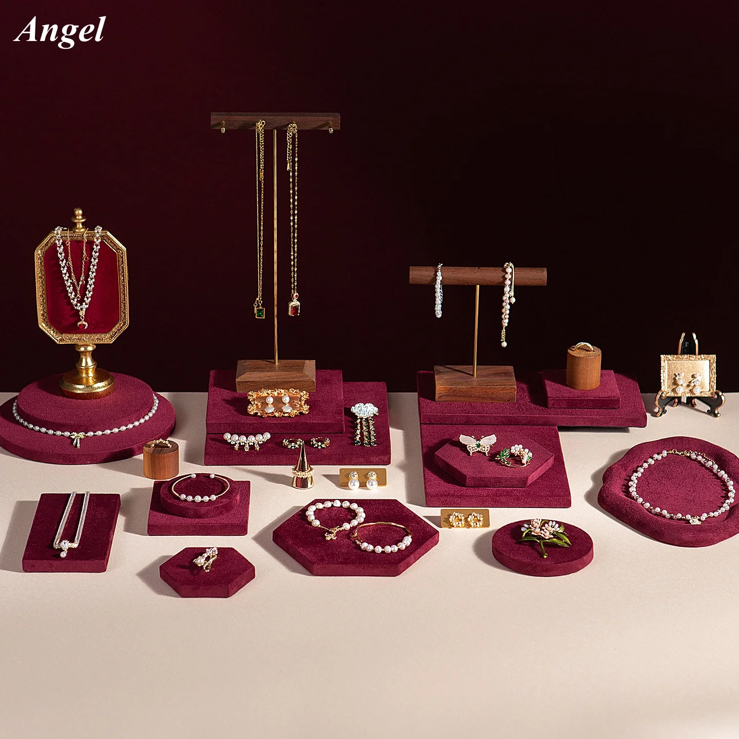 Burgundy Velvet Jewelry Display Board, Luxury Background for Bracelets Necklaces Rings, Elegant Showcase Tray
Burgundy Velvet Jewelry Display Board, Luxury Background for Bracelets Necklaces Rings, Elegant Showcase Tray