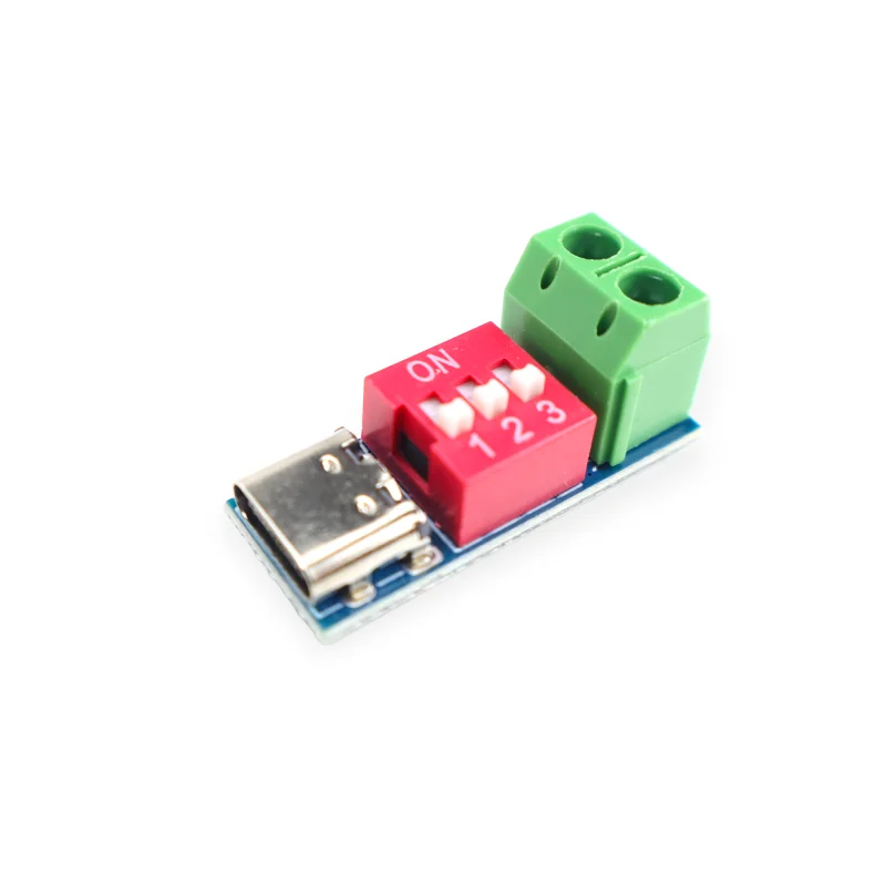 USB Type-C PD Trigger Module 5-20V Adjustable Voltage, PD3.0/QC Fast Charging Decoy Board 100W for Power Supply Testing
USB Type-C PD Trigger Module 5-20V Adjustable Voltage, PD3.0/QC Fast Charging Decoy Board 100W for Power Supply Testing