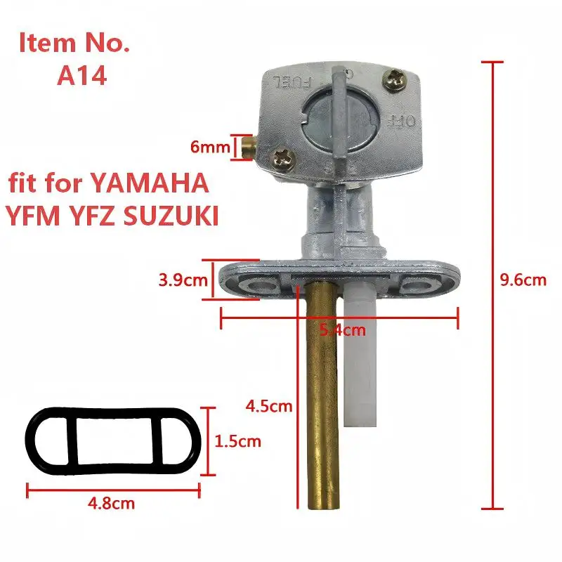 Fuel Tank Switch Valve Petcock Compatible with YAMAHA YFM, YFZ, and TTR
Fuel Tank Switch Valve Petcock Compatible with YAMAHA YFM, YFZ, and TTR