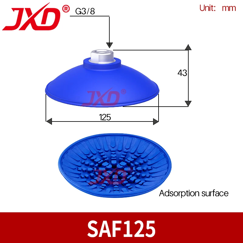 SAF125 Extra Large Flat Vacuum Sucker 125mm for Automotive Large Sheet Handling Industrial Pneumatic Lifting System
SAF125 Extra Large Flat Vacuum Sucker 125mm for Automotive Large Sheet Handling Industrial Pneumatic Lifting System