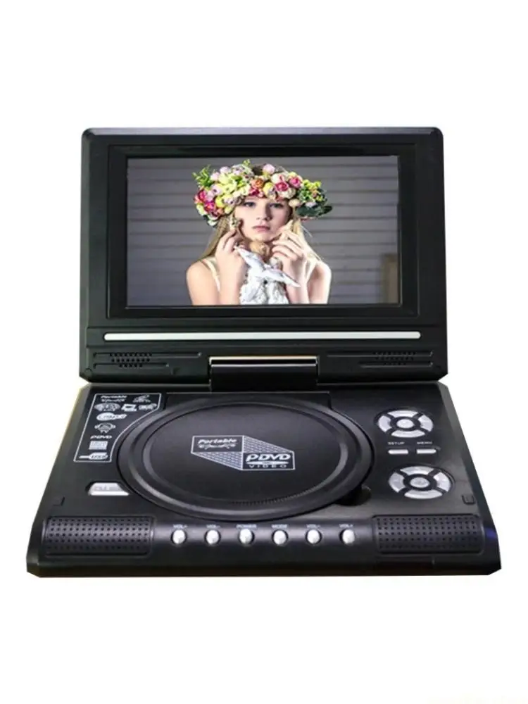 F62C 7" Portable DVD Player Card/USB Port Rotatable Screen AV Input/Output Region for w/ Remote Controller Game Pad