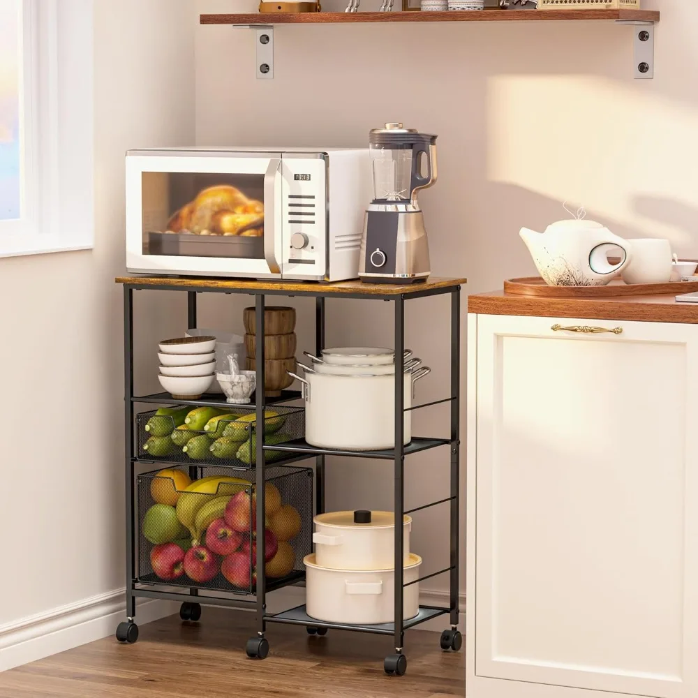Rolling Microwave Cart with Storage, Microwave Stand with Drawers, Kitchen Storage Rack On Wheels, Kitchen Islands & Trolleys
Rolling Microwave Cart with Storage, Microwave Stand with Drawers, Kitchen Storage Rack On Wheels, Kitchen Islands & Trolleys