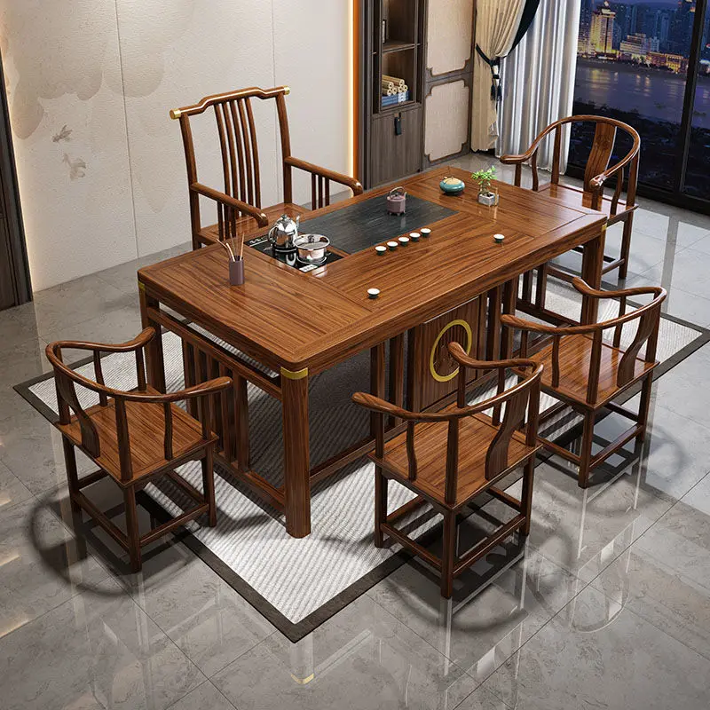 Chinese style solid wood tea table and chair set - perfect for small spaces, home balconies, and living rooms
Chinese style solid wood tea table and chair set - perfect for small spaces, home balconies, and living rooms