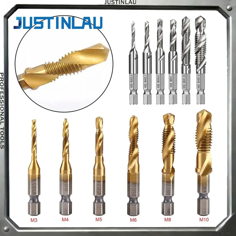 JUSTINLAU 6 Pieces M3-M10 Thread Tap Drill Bits Hss Tap Countersunk Deburring Set High Speed Steel 1/4 Inch Quick Change Hexagon
JUSTINLAU 6 Pieces M3-M10 Thread Tap Drill Bits Hss Tap Countersunk Deburring Set High Speed Steel 1/4 Inch Quick Change Hexagon