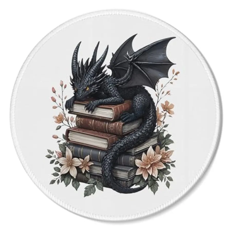 Book Lover Reader Gifts Round White Mousepad, Black Dragon Mouse Pads for Work, Dragon Mouse Pads for Desk Home Office Computer
Book Lover Reader Gifts Round White Mousepad, Black Dragon Mouse Pads for Work, Dragon Mouse Pads for Desk Home Office Computer