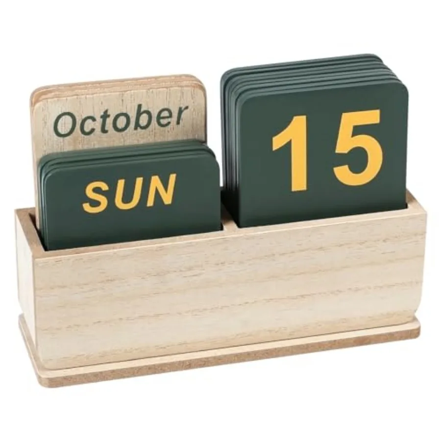 Wooden Block Perpetual Calendar for Desk, Daily Desktop Standing Flip Calendar with Large Display, Modern Farmhouse Aesthetic D
Wooden Block Perpetual Calendar for Desk, Daily Desktop Standing Flip Calendar with Large Display, Modern Farmhouse Aesthetic D