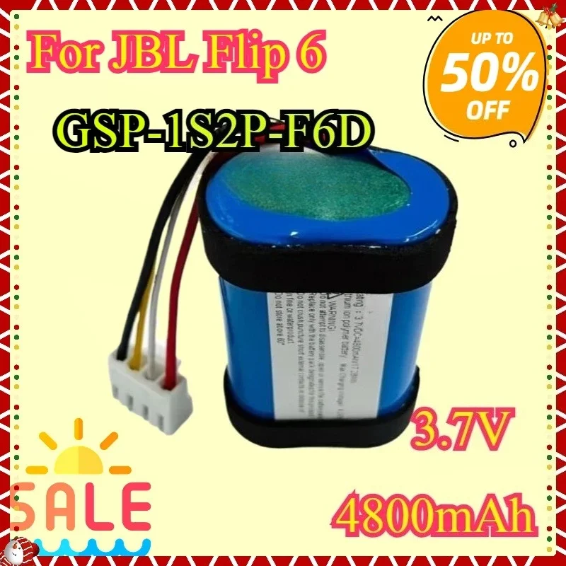 New High Quality 3.7V 4800mAh Battery for JBL Flip 6 Flip6 GSP-1S2P-F6D Wireless Bluetooth Speaker Batteria Replacement
New High Quality 3.7V 4800mAh Battery for JBL Flip 6 Flip6 GSP-1S2P-F6D Wireless Bluetooth Speaker Batteria Replacement