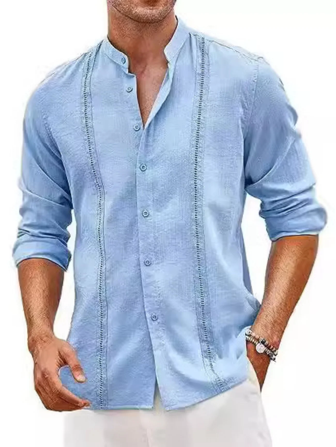 New men's stylish Cuban-style casual shirt - Buttoned summer beach vacation cotton-linen crew-neck shirt - Fast shipping 
New men's stylish Cuban-style casual shirt - Buttoned summer beach vacation cotton-linen crew-neck shirt - Fast shipping