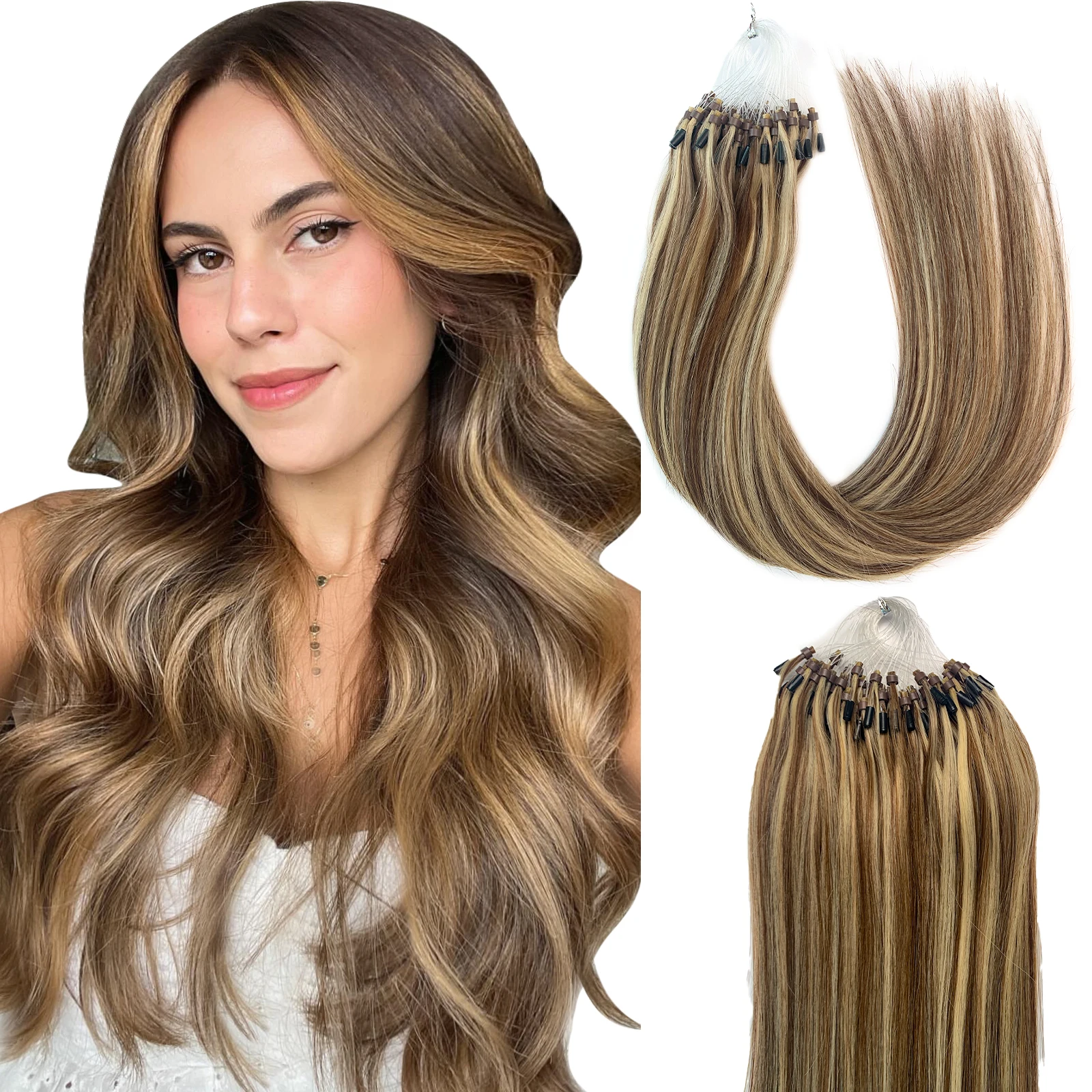 DIYOMO Remy Human Hair 100% Remy Hair #T416 14-24 Inch 50g-100g Microbeads MicroLink Natural Look Women's Hair Extensions
DIYOMO Remy Human Hair 100% Remy Hair #T416 14-24 Inch 50g-100g Microbeads MicroLink Natural Look Women's Hair Extensions