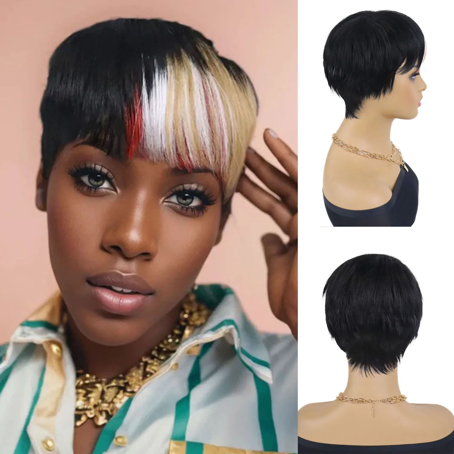 Синтетические парики Mommy для женщин Короткие стрижки с омбре с челкой Парик с стрижкой пикси Черный с красным и светлым мелированием Парик для ежедневного использования
Синтетические парики Mommy для женщин Короткие стрижки с омбре с челкой Парик с стрижкой пикси Черный с красным и светлым мелированием Парик для ежедневного использования