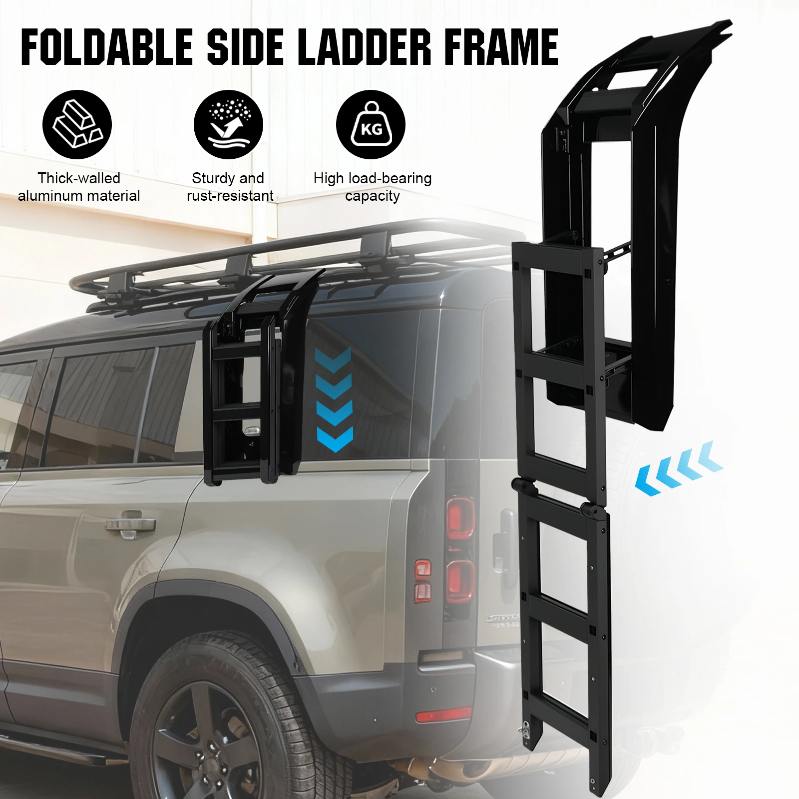 Side Window Roof Step Ladder Aluminum Alloy Side Roof Rack Side Access Ladder for Land Rover Defender 90 110 130 L663 2020-2024
Side Window Roof Step Ladder Aluminum Alloy Side Roof Rack Side Access Ladder for Land Rover Defender 90 110 130 L663 2020-2024