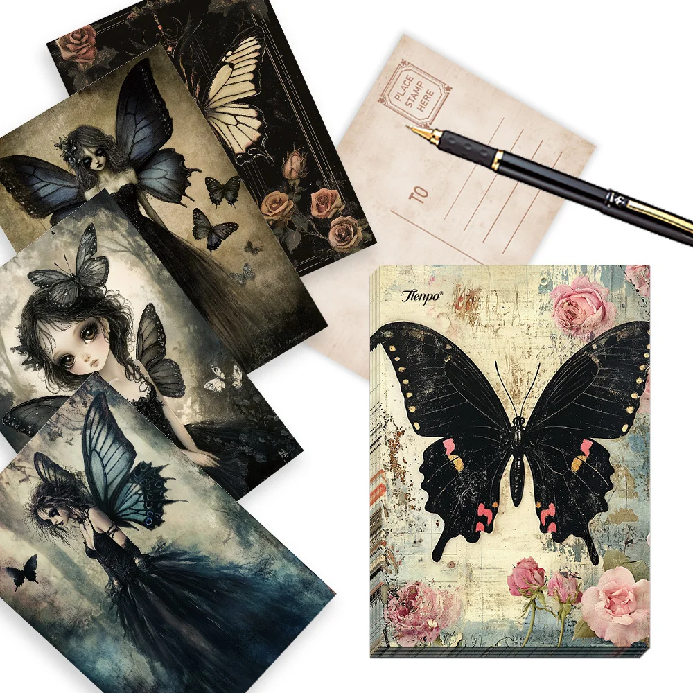 32pcs, Gothic butterfly fairy postcards, wall stickers, mailing cards, greeting cards, DIY postcards, commemorative postcards
32pcs, Gothic butterfly fairy postcards, wall stickers, mailing cards, greeting cards, DIY postcards, commemorative postcards