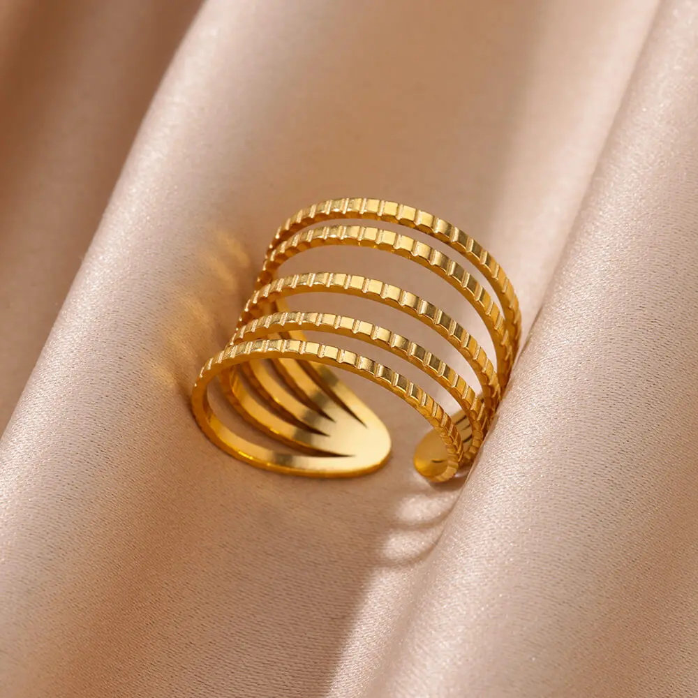 Multi-layer Rings For Women Waterproof Stainless Steel Ring 2024 Trend Gold Color Aesthetic Jewelry Finger Accessories anillos
Multi-layer Rings For Women Waterproof Stainless Steel Ring 2024 Trend Gold Color Aesthetic Jewelry Finger Accessories anillos