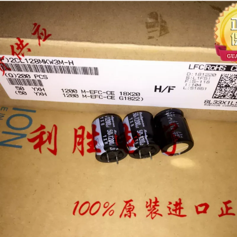 10PCS-100PCS 1200UF 50V Japanese Ruby Capacitor 50V1200UF 18 * 20 YXH High Frequency Low Resistance Short Pin
10PCS-100PCS 1200UF 50V Japanese Ruby Capacitor 50V1200UF 18 * 20 YXH High Frequency Low Resistance Short Pin