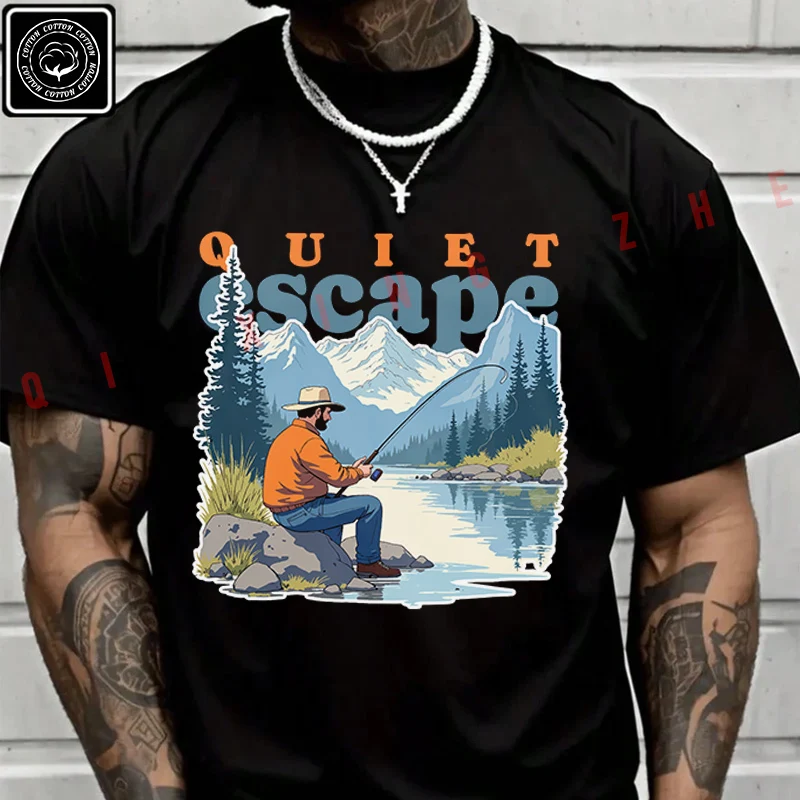 Men's And Women's T-shirt Summer New Moto Cotton Tee A Man Sitting On The Rocks Fishing Fish Short-sleeved Spring Autumn Top
Men's And Women's T-shirt Summer New Moto Cotton Tee A Man Sitting On The Rocks Fishing Fish Short-sleeved Spring Autumn Top