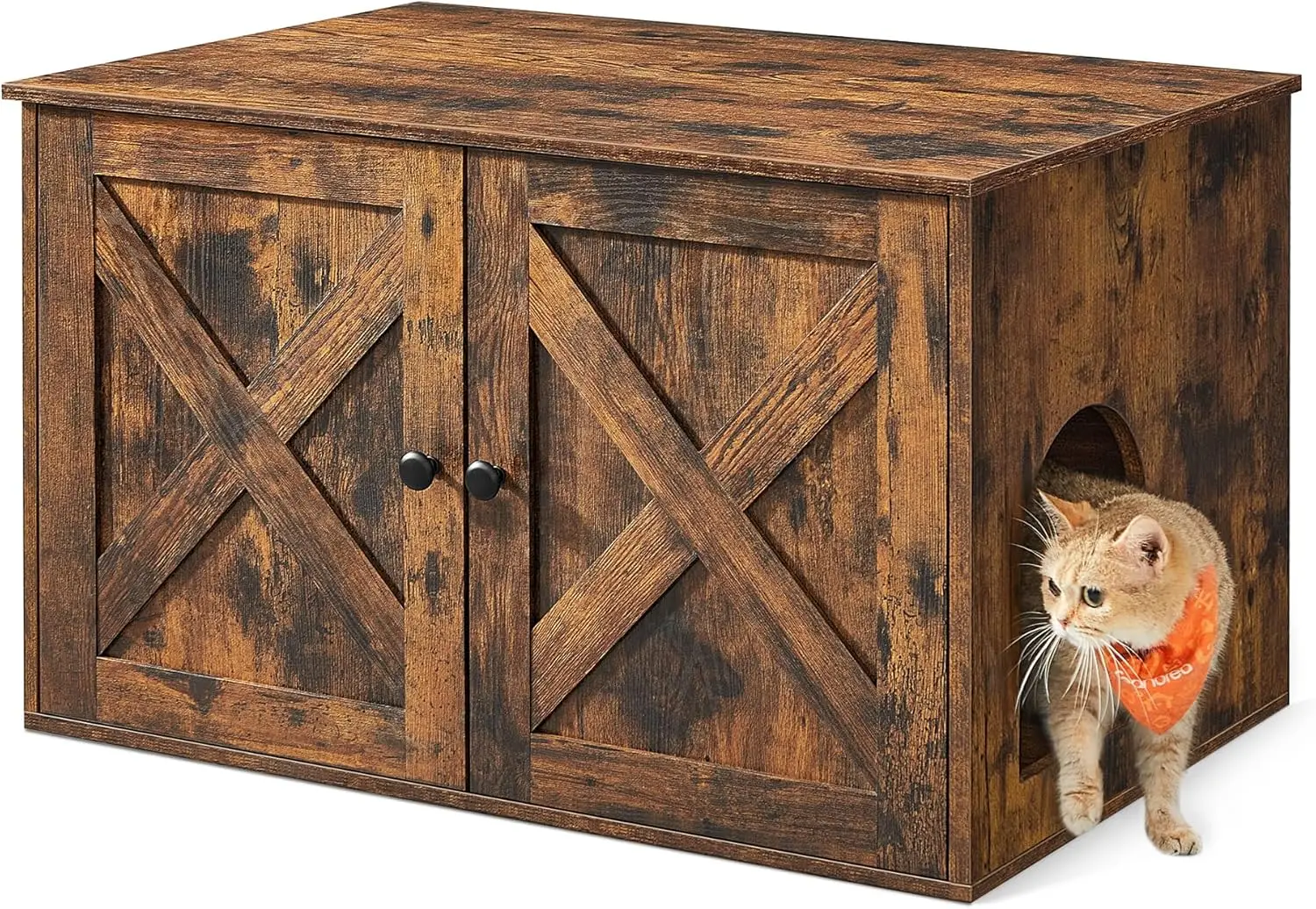 Cat Litter Box Enclosure Furniture with Removable Divider, Indoor Cat House End Table in Rustic Brown, 31.5x20.9x19.7 Inches
Cat Litter Box Enclosure Furniture with Removable Divider, Indoor Cat House End Table in Rustic Brown, 31.5x20.9x19.7 Inches