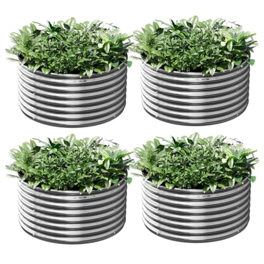 Pack 2x2FT Round Corrugated Galvanized Steel Raised Garden Bed Outdoor, Metal Above Ground Garden Bed for Vegetables and Flower
Pack 2x2FT Round Corrugated Galvanized Steel Raised Garden Bed Outdoor, Metal Above Ground Garden Bed for Vegetables and Flower