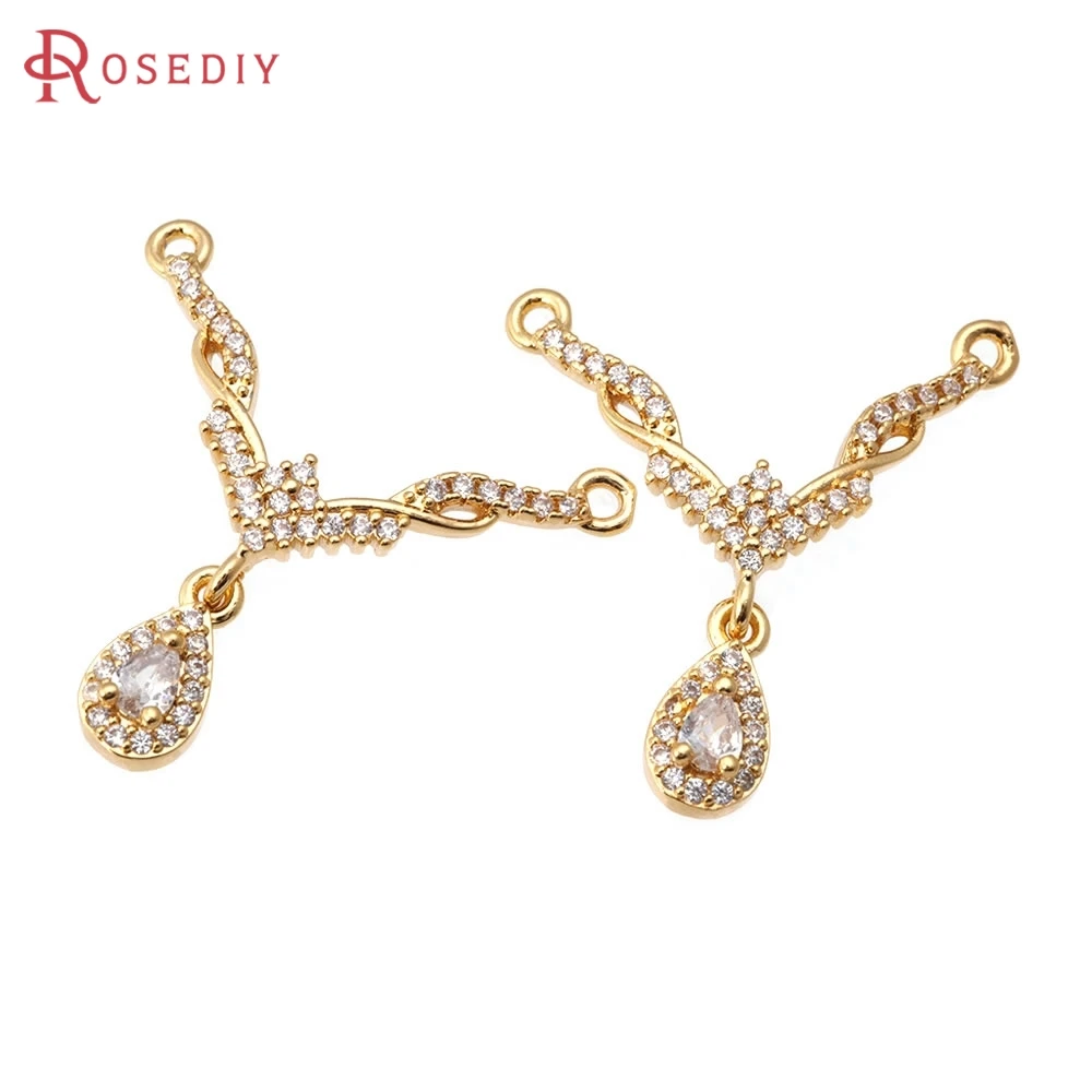 4PCS 18K Gold Color Brass Zircon 2 Holes Drop Shape Connect Necklace Charms Pendants High Quality Diy Jewelry Making Accessories
4PCS 18K Gold Color Brass Zircon 2 Holes Drop Shape Connect Necklace Charms Pendants High Quality Diy Jewelry Making Accessories