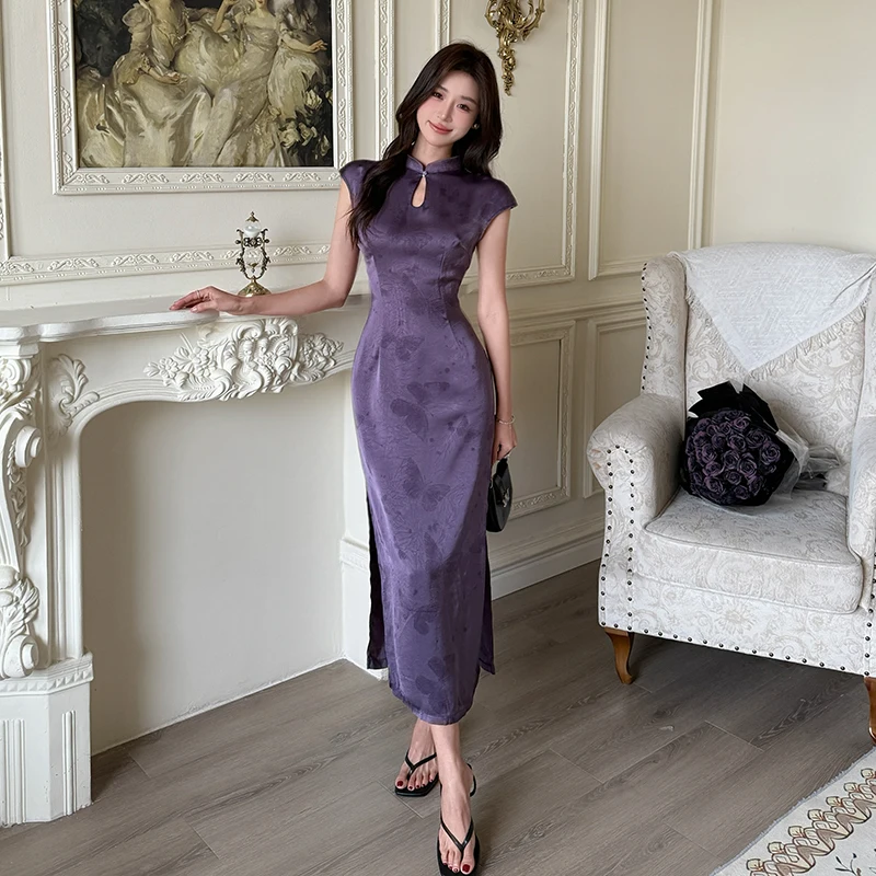Женское летнее платье Coigarsam, новые офисные женские фиолетовые платья Cheongsam
Женское летнее платье Coigarsam, новые офисные женские фиолетовые платья Cheongsam