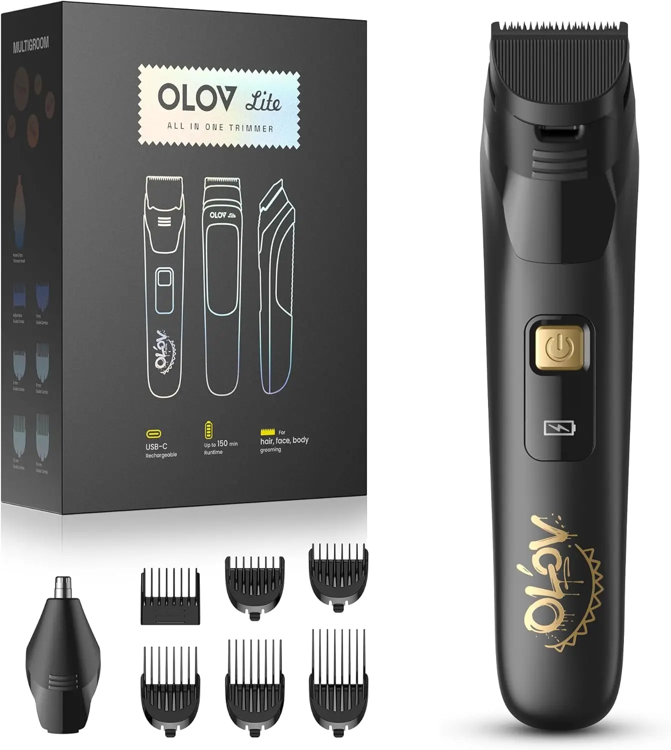 10-in-1 Cordless Electric Beard Trimmer Kit for Men with Nose Hair Trimmer, USB-C Charging & Travel Lock
10-in-1 Cordless Electric Beard Trimmer Kit for Men with Nose Hair Trimmer, USB-C Charging & Travel Lock