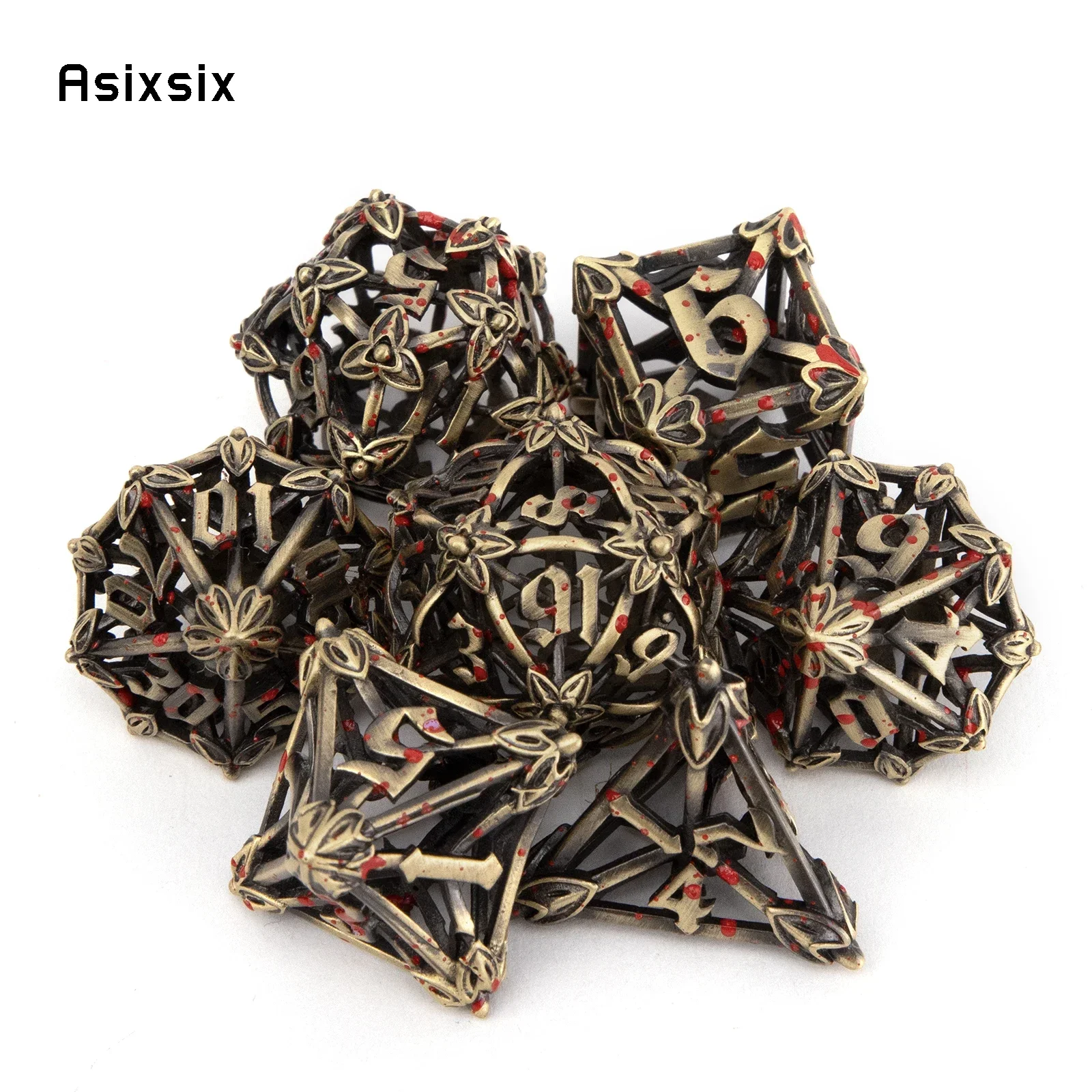 7 Pcs Copper Red Leaf Flower Metal Dice Hollow Metal Polyhedral Dice Set Suitable for Role-Playing RPG Board Game Gift
7 Pcs Copper Red Leaf Flower Metal Dice Hollow Metal Polyhedral Dice Set Suitable for Role-Playing RPG Board Game Gift