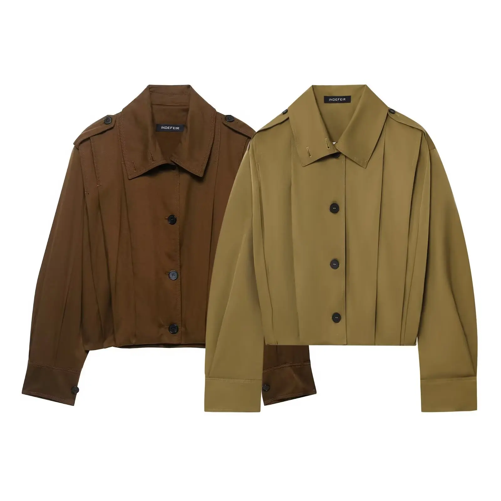 Women's Fashion Pleated Bomber Jacket Coat with Pads Lapel Collar Long Sleeve Front Button Chic Outerwear Top
Women's Fashion Pleated Bomber Jacket Coat with Pads Lapel Collar Long Sleeve Front Button Chic Outerwear Top