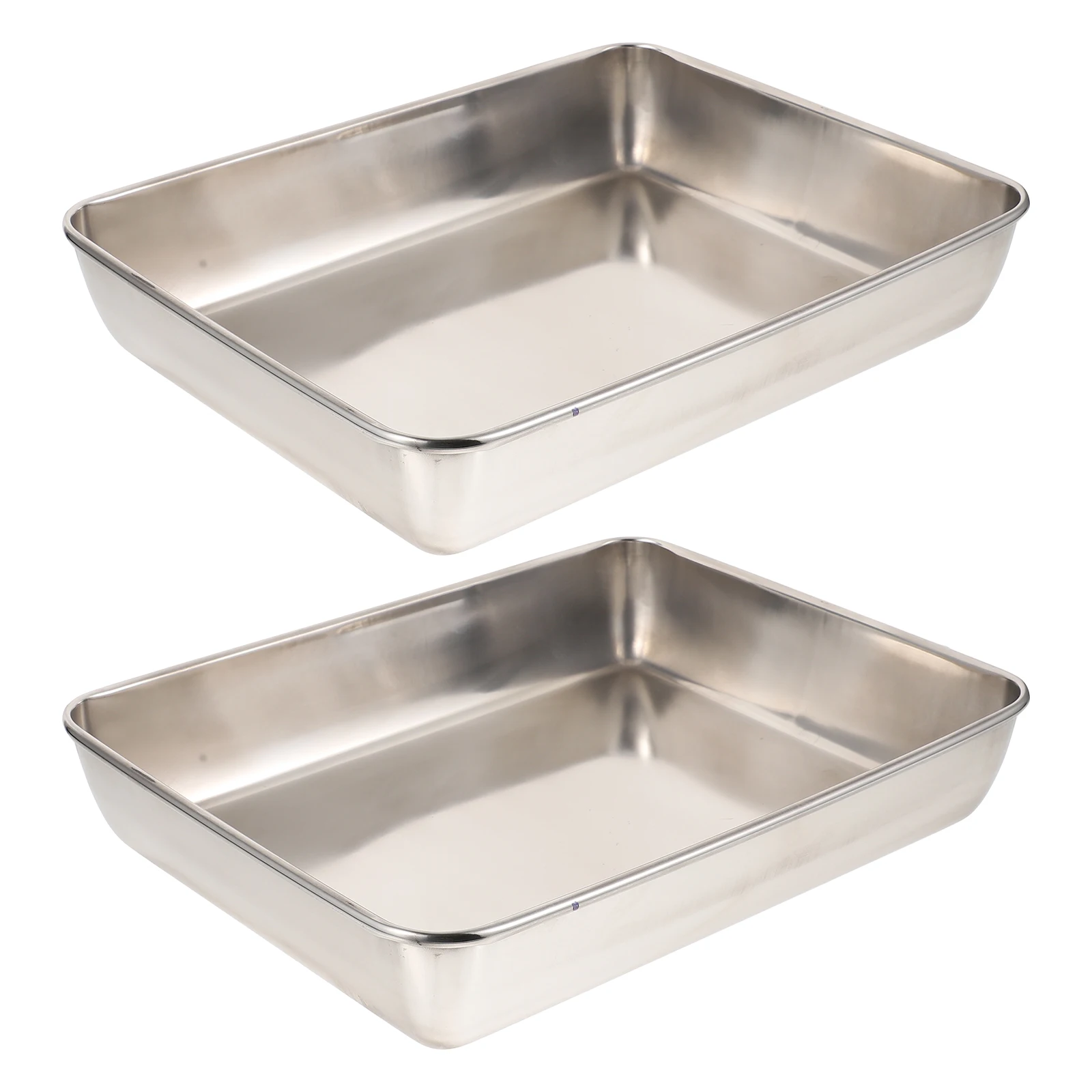 2pcs 2 Stainless Steel Towel Tray Chrome Stackable Multifunctional Plate Home Kitchen Storage Baking Pan Food-serving Trays
2pcs 2 Stainless Steel Towel Tray Chrome Stackable Multifunctional Plate Home Kitchen Storage Baking Pan Food-serving Trays