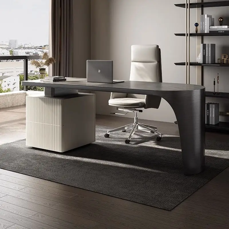 Light luxury rock slab desk, simple modern home study office desktop computer desk, writing dek integrated high-end furniture
Light luxury rock slab desk, simple modern home study office desktop computer desk, writing dek integrated high-end furniture