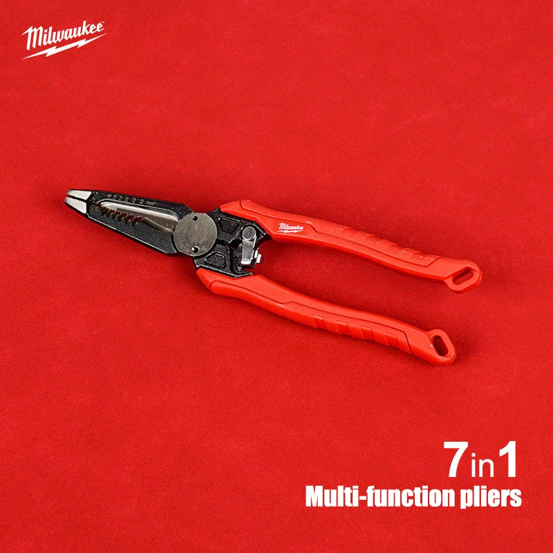 Milwaukee 6-in-1 wire stripping pliers, multifunctional tiger pliers, electrician pointed nose pliers, wire cutting 48-22-3079
Milwaukee 6-in-1 wire stripping pliers, multifunctional tiger pliers, electrician pointed nose pliers, wire cutting 48-22-3079