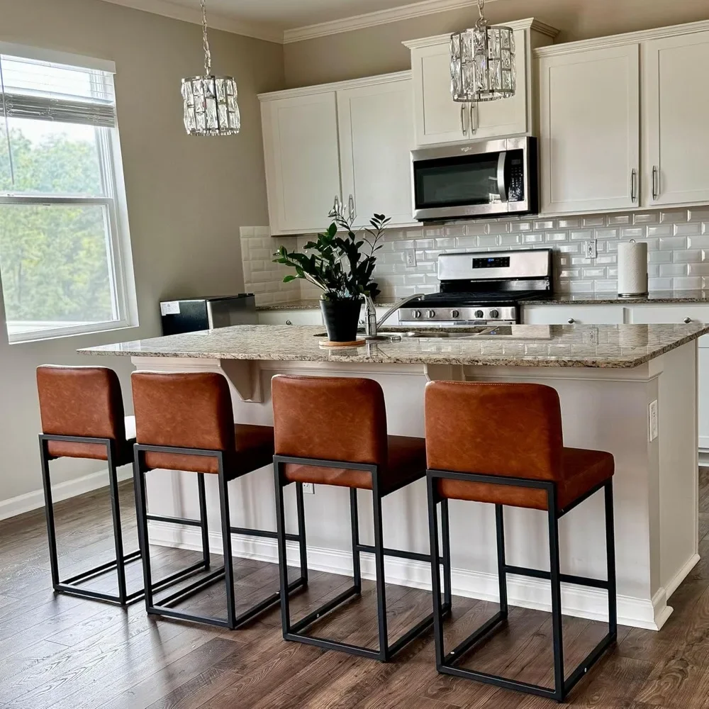 Bar Stools Set of 4 - Counter Height 24'' Bar Stool Pu Leather Kitchen Modern Bar Chairs,
Bar Stools Set of 4 - Counter Height 24'' Bar Stool Pu Leather Kitchen Modern Bar Chairs,