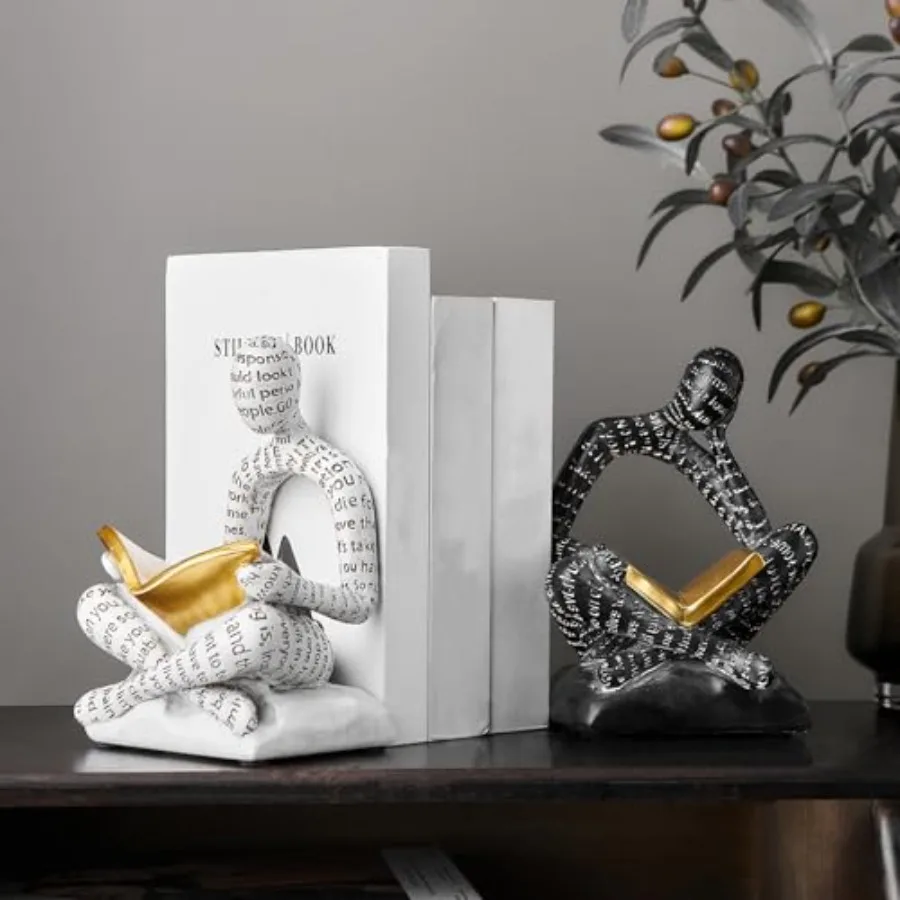 Bookends for Shelves, Decorative Book Ends, Heavy Duty Book Stoppers, Thinker Statue Decor, Modern Home Office Decoration Books
Bookends for Shelves, Decorative Book Ends, Heavy Duty Book Stoppers, Thinker Statue Decor, Modern Home Office Decoration Books