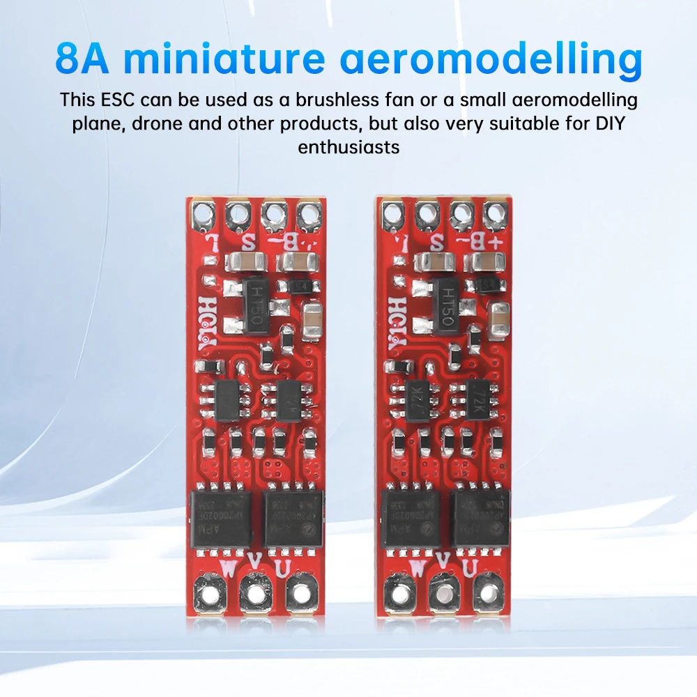 DC 2S-3S 8A 5V-16V Micro Airplane Brushless ESC Brushless Motor Speed Controller for 1104 1106 1306 1407 1503 Brushless Motor
DC 2S-3S 8A 5V-16V Micro Airplane Brushless ESC Brushless Motor Speed Controller for 1104 1106 1306 1407 1503 Brushless Motor
