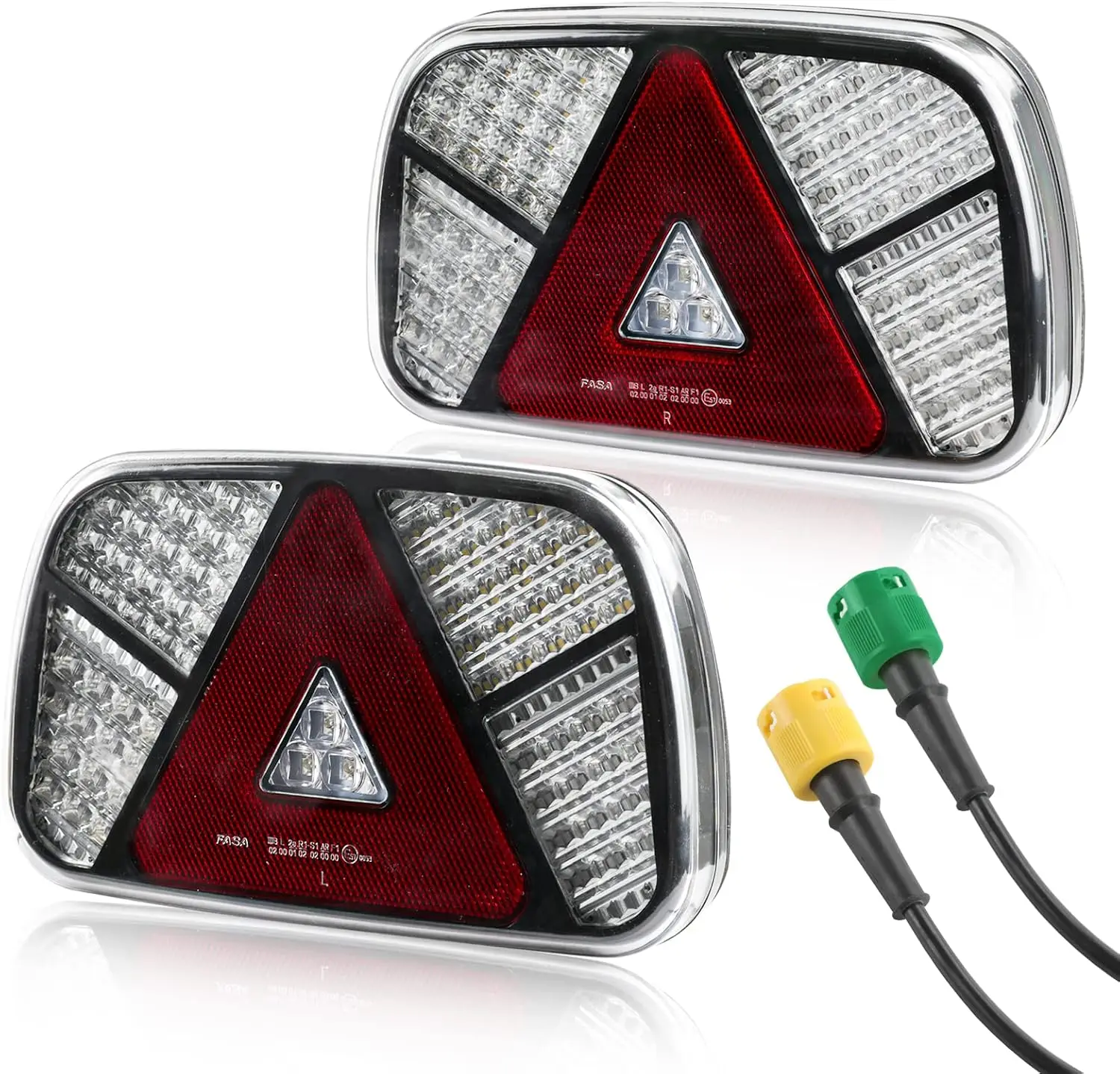 Trailer Tail Lights Kit 12V/24V Waterproof Turn Signal/Brake/Tail/Reverse/Fog/Reflector Light with 2pcs 30cm Long 6 Core Cable
Trailer Tail Lights Kit 12V/24V Waterproof Turn Signal/Brake/Tail/Reverse/Fog/Reflector Light with 2pcs 30cm Long 6 Core Cable