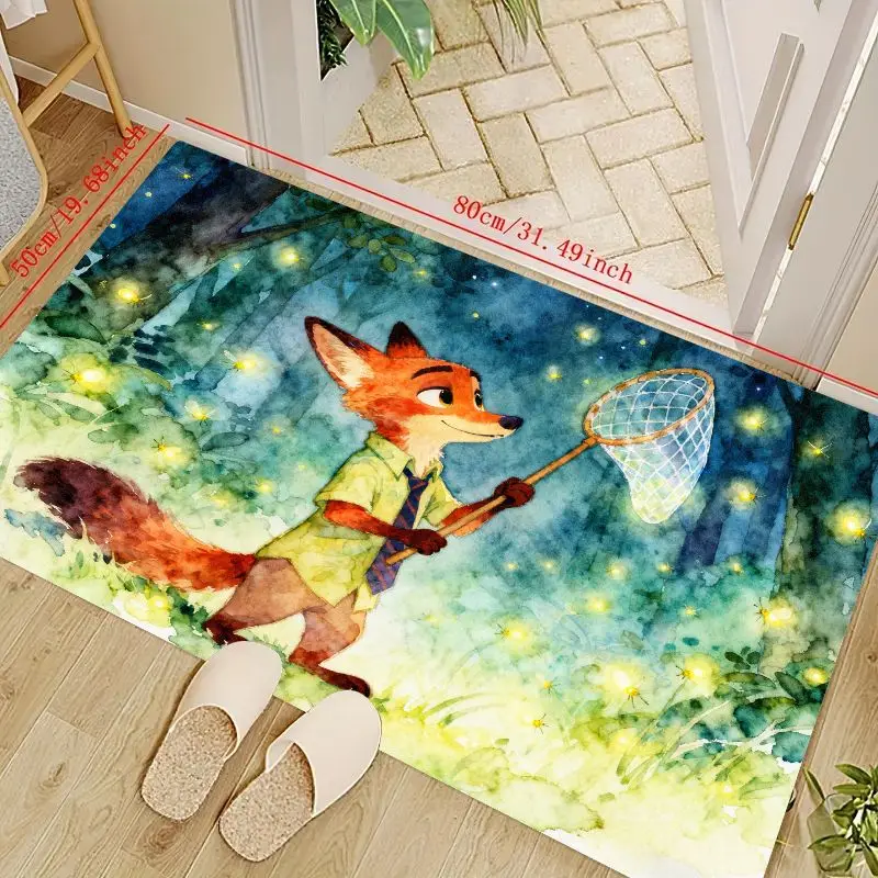 1 шт., коврик для двери Disney Zootopia Nick Wilde с мультяшной лисой и светлячком, лесной коврик, акварельный коврик для ночной сцены, нескользящий напольный коврик, домашний вход Welc
1 шт., коврик для двери Disney Zootopia Nick Wilde с мультяшной лисой и светлячком, лесной коврик, акварельный коврик для ночной сцены, нескользящий напольный коврик, домашний вход Welc