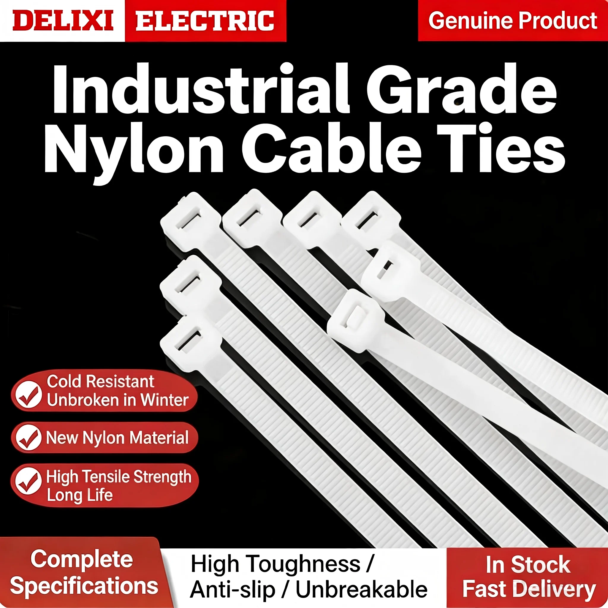 Delixi nylon cable tie buckle strong cable tie wire binding belt holder self-locking cable tie plastic
Delixi nylon cable tie buckle strong cable tie wire binding belt holder self-locking cable tie plastic