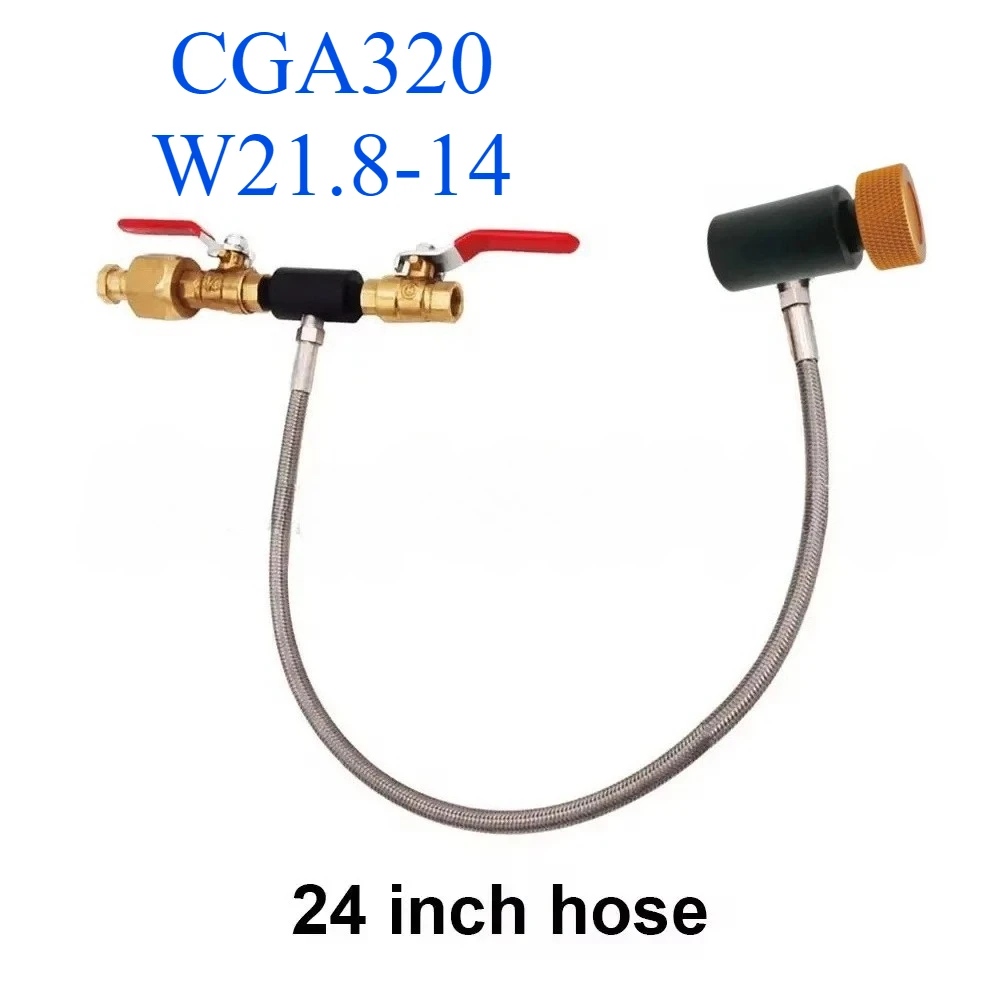 Sodastream CO2 Refill Adapter with 24" Steel Hose - Large to Small Thread Converter for Home Carbonation System
Sodastream CO2 Refill Adapter with 24" Steel Hose - Large to Small Thread Converter for Home Carbonation System