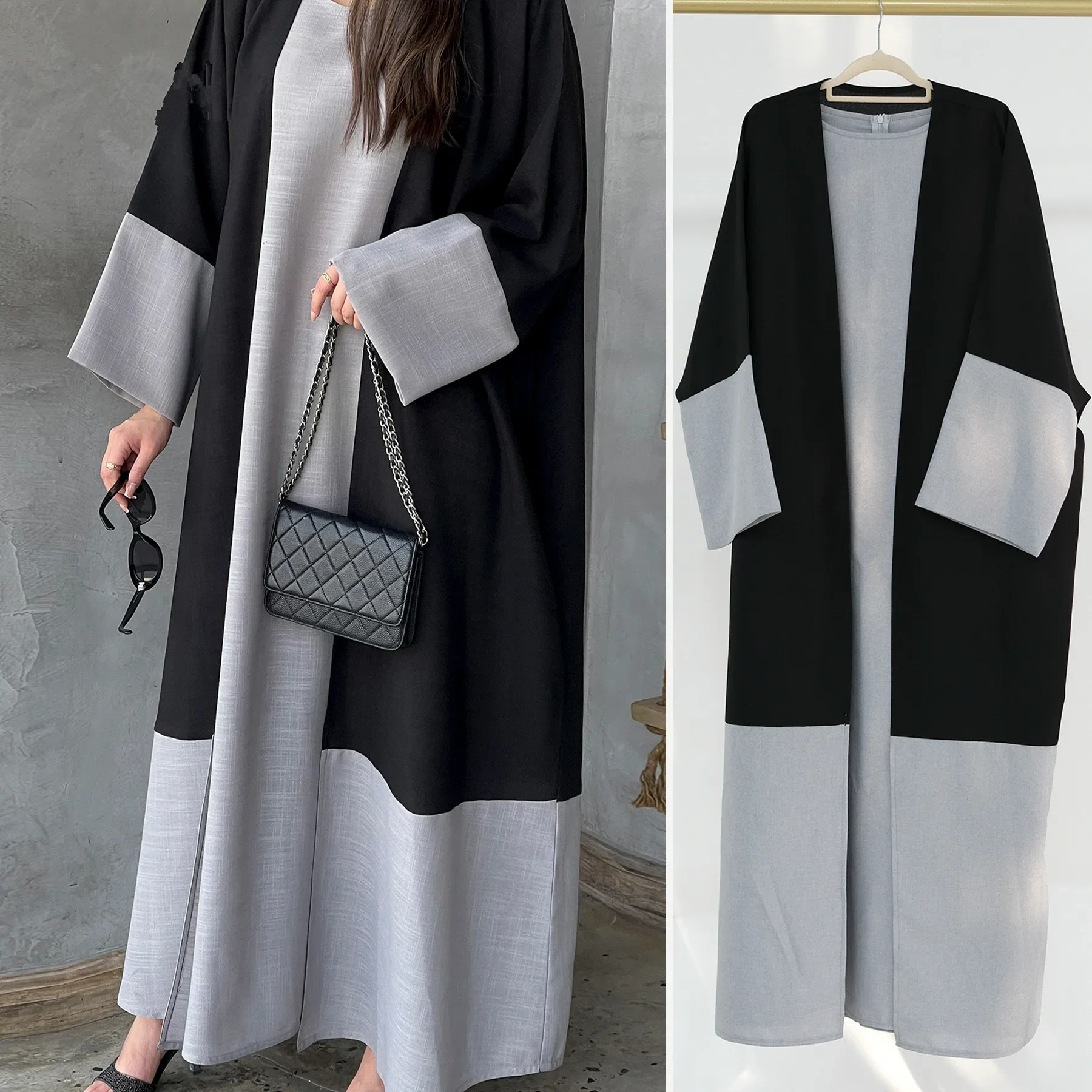 Women Muslim Kimono Cardigan with Inner Dress 2 Piece Set Eid Ramadan Open Abaya Kaftan Dubai Turkey Abayas Jalabiya Kebaya Robe
Women Muslim Kimono Cardigan with Inner Dress 2 Piece Set Eid Ramadan Open Abaya Kaftan Dubai Turkey Abayas Jalabiya Kebaya Robe