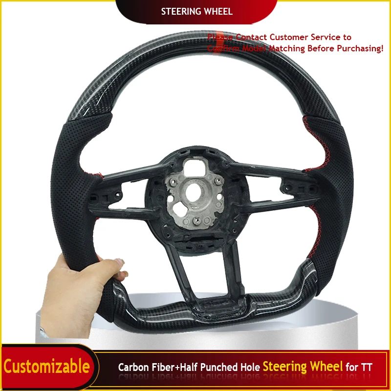 Carbon Fiber+Half Punched Hole Flat Bottomed Sport Steering Wheel Suitable for Audi TT Automobile Upgrade Accessories
Carbon Fiber+Half Punched Hole Flat Bottomed Sport Steering Wheel Suitable for Audi TT Automobile Upgrade Accessories