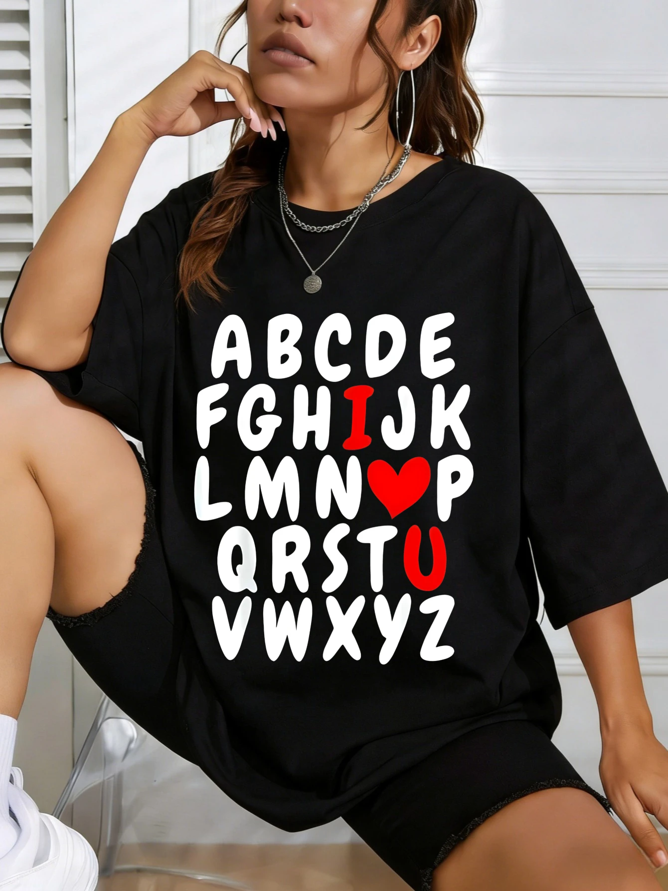 womens t shirts graphic Alphabet Heart Printed Cotton Oversized Summer Casual Short Sleeve Gift for Her
womens t shirts graphic Alphabet Heart Printed Cotton Oversized Summer Casual Short Sleeve Gift for Her