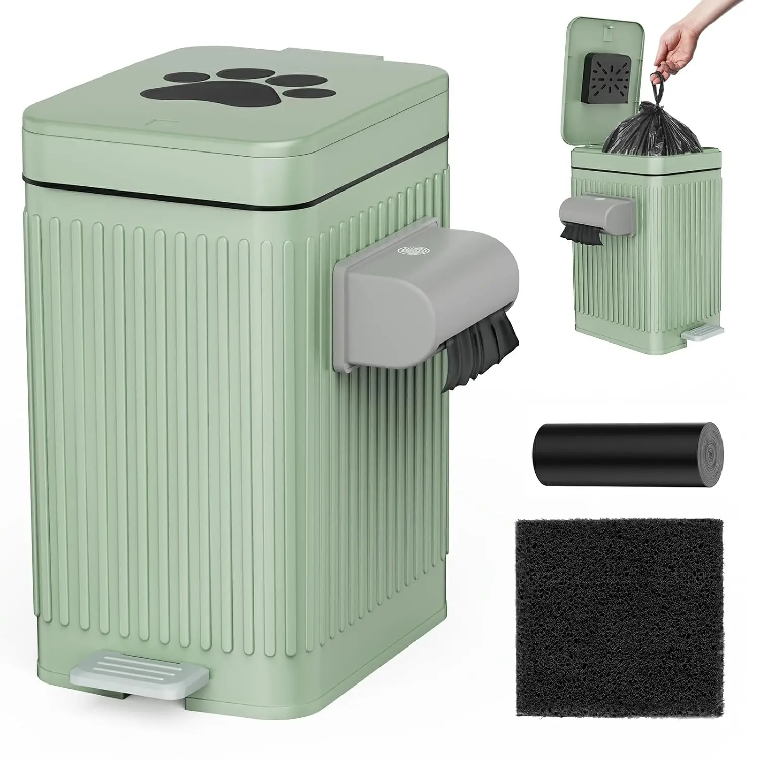 Dog Poop Trash Can for Outside & Indoor, 5L/1.3Gal Small Pet Waste Bin with Odor Control Carbon Filter, 2-Way Open (Step & Press
Dog Poop Trash Can for Outside & Indoor, 5L/1.3Gal Small Pet Waste Bin with Odor Control Carbon Filter, 2-Way Open (Step & Press